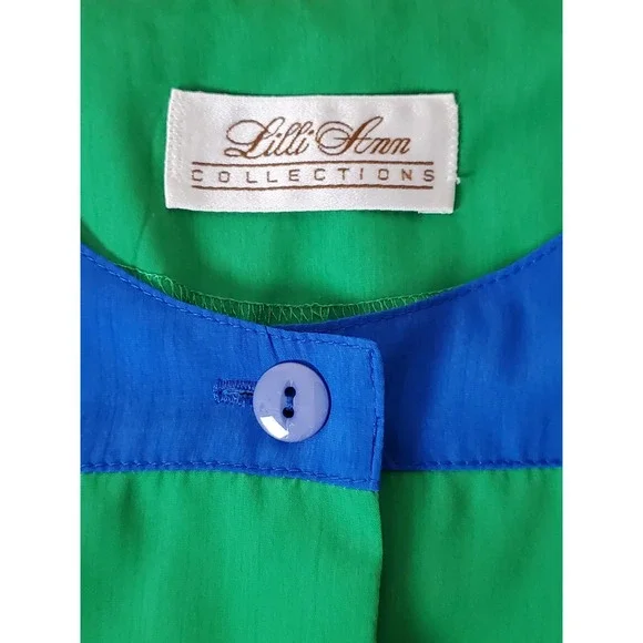 Vintage Lilli Ann Rainbow‎ Striped Button Long Sleeve Blouse Union Maximalist - Picture 3 of 9